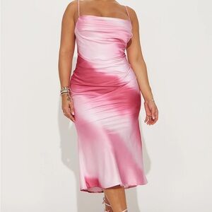 Fashion Nova Pink Satin Dress